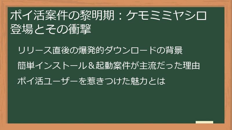 ポイ活案件の黎明期：ケモミミヤシロ登場とその衝撃