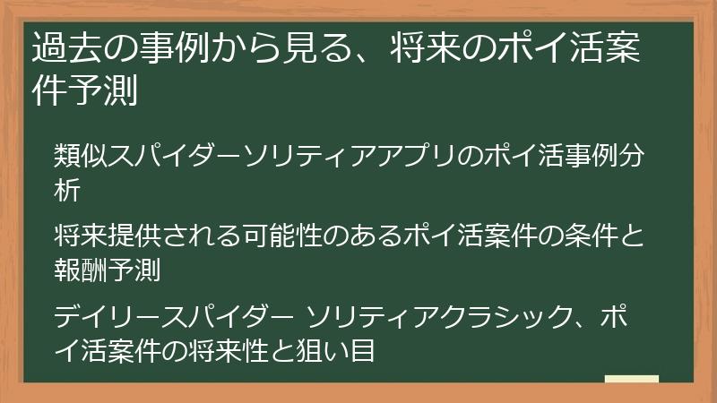 過去の事例から見る、将来のポイ活案件予測