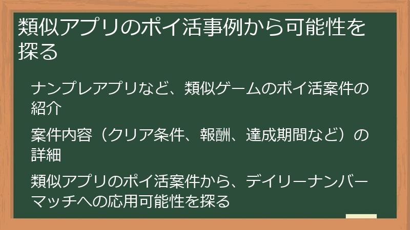 類似アプリのポイ活事例から可能性を探る