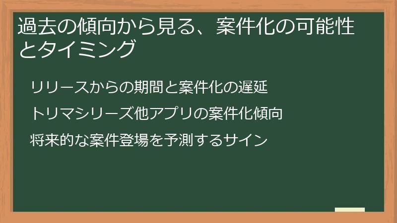 過去の傾向から見る、案件化の可能性とタイミング