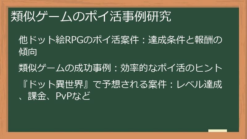 類似ゲームのポイ活事例研究