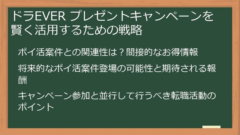 ドラEVER プレゼントキャンペーンを賢く活用するための戦略
