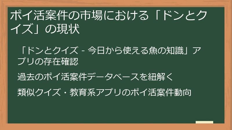 ポイ活案件の市場における「ドンとクイズ」の現状