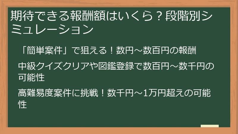 期待できる報酬額はいくら？段階別シミュレーション