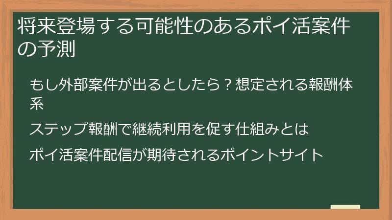 将来登場する可能性のあるポイ活案件の予測
