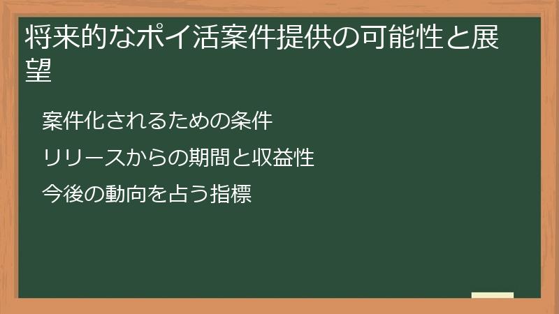 将来的なポイ活案件提供の可能性と展望