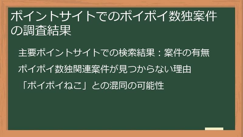ポイントサイトでのポイポイ数独案件の調査結果