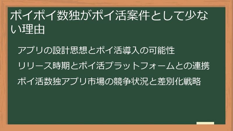 ポイポイ数独がポイ活案件として少ない理由