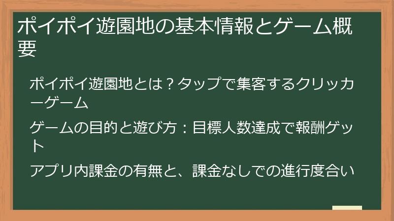 ポイポイ遊園地の基本情報とゲーム概要