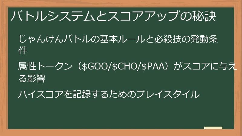 バトルシステムとスコアアップの秘訣