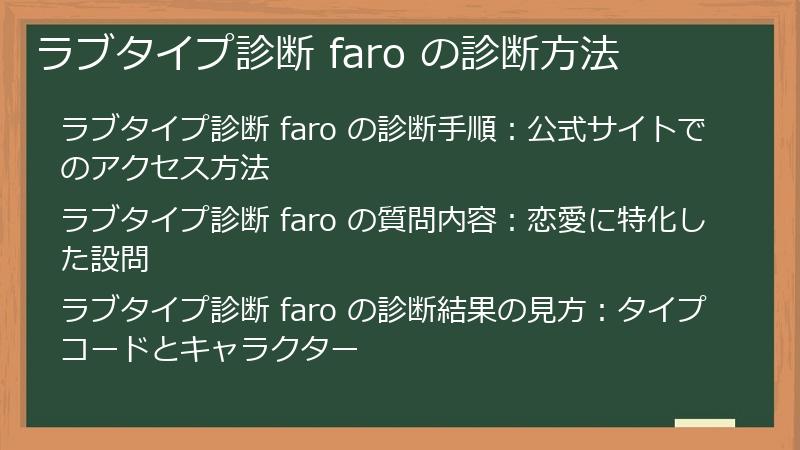 ラブタイプ診断 faro の診断方法