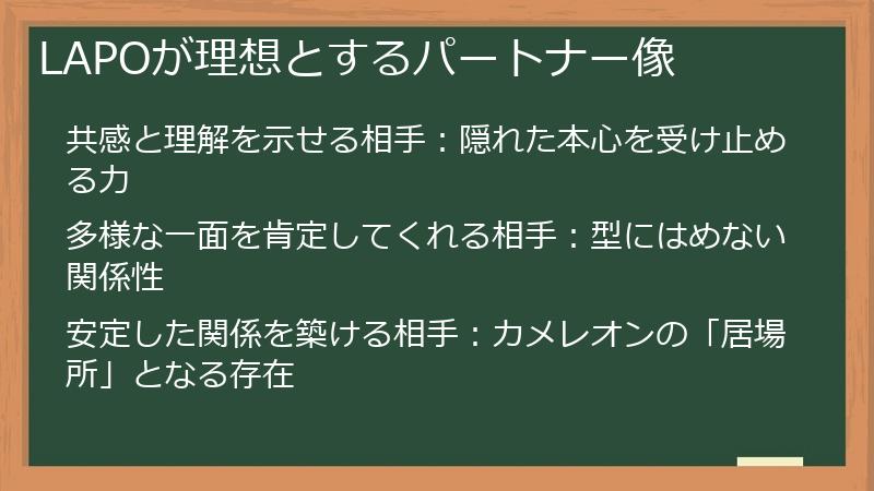 LAPOが理想とするパートナー像