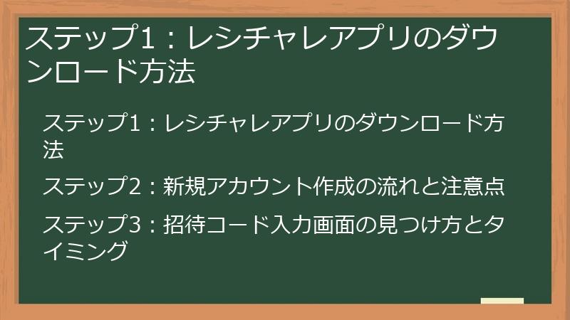 ステップ1：レシチャレアプリのダウンロード方法