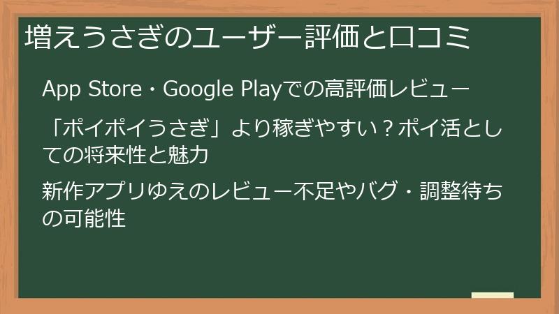 増えうさぎのユーザー評価と口コミ