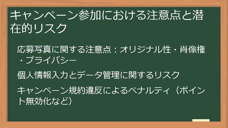 キャンペーン参加における注意点と潜在的リスク