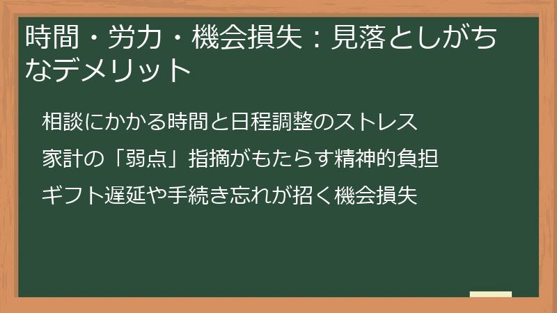 時間・労力・機会損失：見落としがちなデメリット