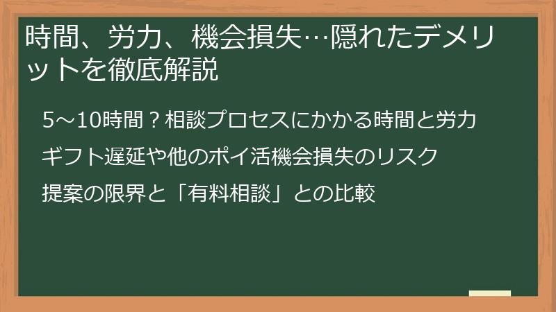 時間、労力、機会損失…隠れたデメリットを徹底解説