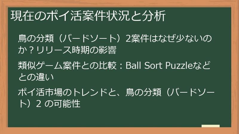 現在のポイ活案件状況と分析