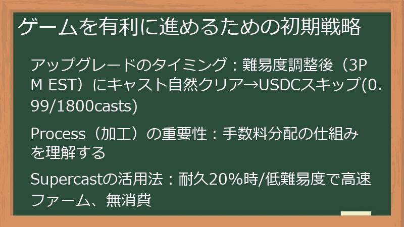ゲームを有利に進めるための初期戦略