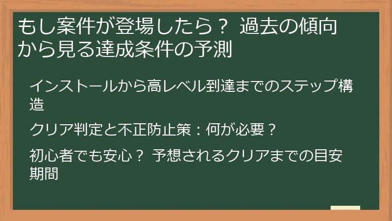 もし案件が登場したら？ 過去の傾向から見る達成条件の予測