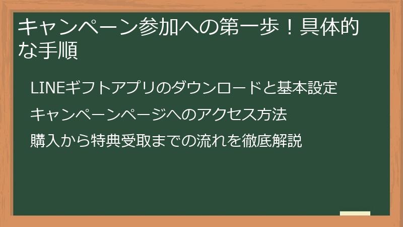 キャンペーン参加への第一歩！具体的な手順