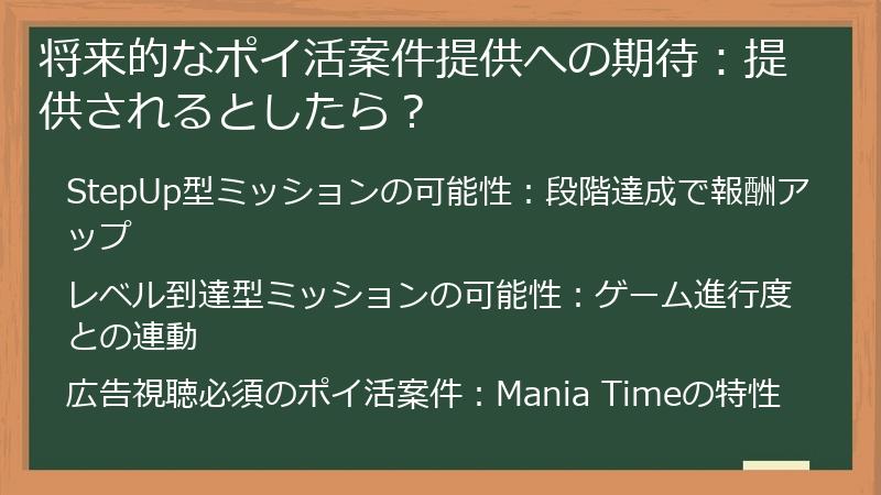 将来的なポイ活案件提供への期待：提供されるとしたら？