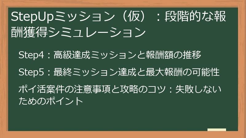 StepUpミッション（仮）：段階的な報酬獲得シミュレーション