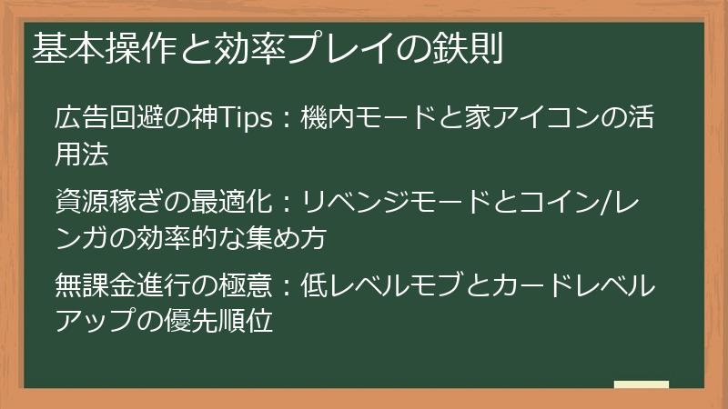 基本操作と効率プレイの鉄則