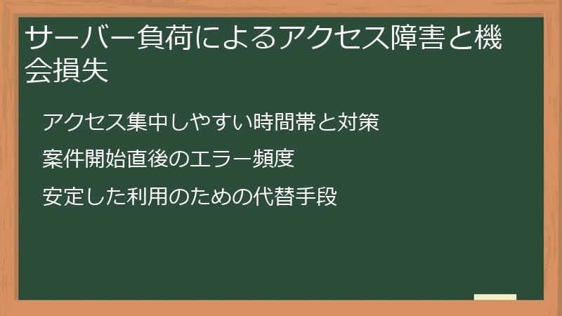 サーバー負荷によるアクセス障害と機会損失
