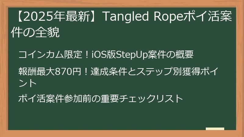 【2025年最新】Tangled Ropeポイ活案件の全貌