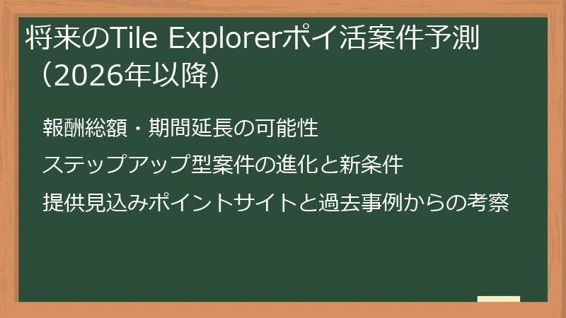 将来のTile Explorerポイ活案件予測（2026年以降）