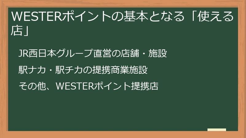 WESTERポイントの基本となる「使える店」