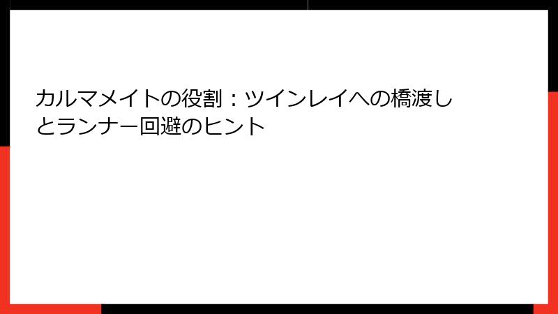 カルマメイトの役割：ツインレイへの橋渡しとランナー回避のヒント