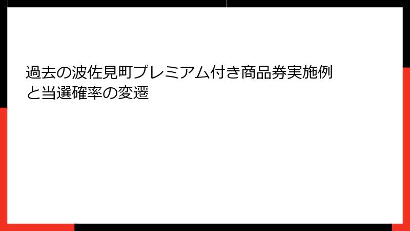 過去の波佐見町プレミアム付き商品券実施例と当選確率の変遷