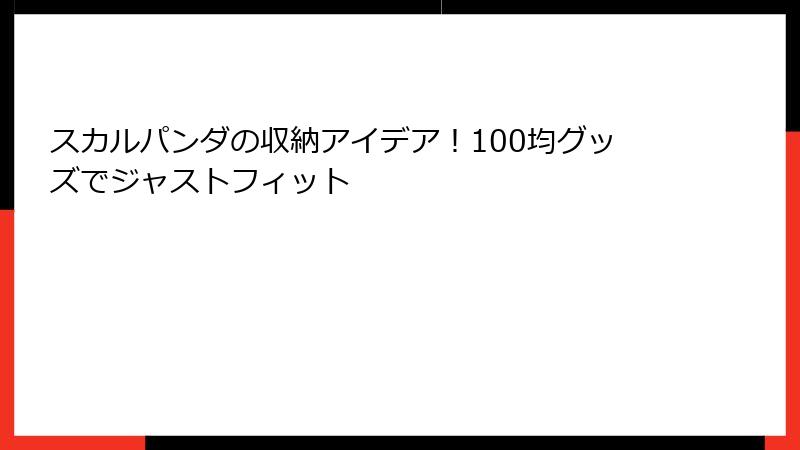 スカルパンダの収納アイデア！100均グッズでジャストフィット