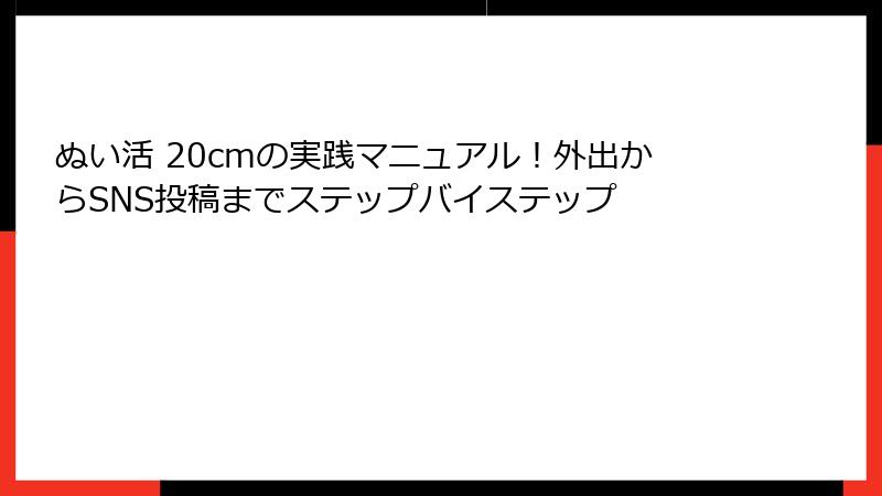ぬい活 20cmの実践マニュアル！外出からSNS投稿までステップバイステップ