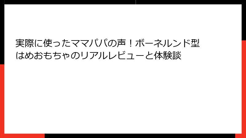 実際に使ったママパパの声！ボーネルンド型はめおもちゃのリアルレビューと体験談