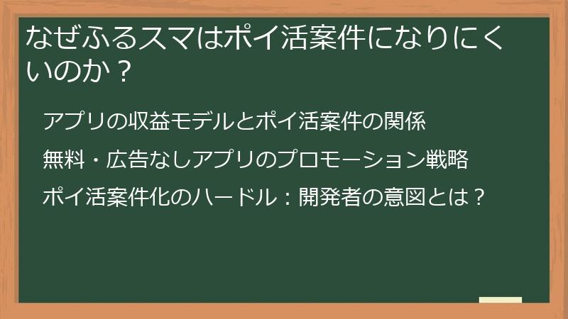 なぜふるスマはポイ活案件になりにくいのか？