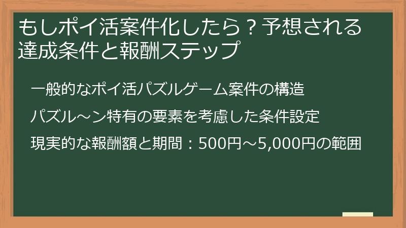 もしポイ活案件化したら？予想される達成条件と報酬ステップ