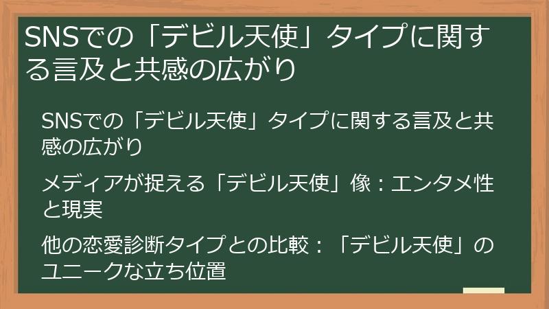 SNSでの「デビル天使」タイプに関する言及と共感の広がり