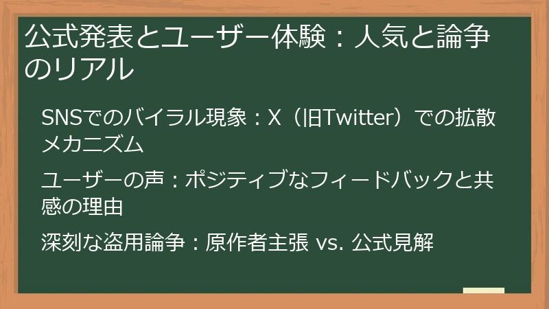 公式発表とユーザー体験：人気と論争のリアル