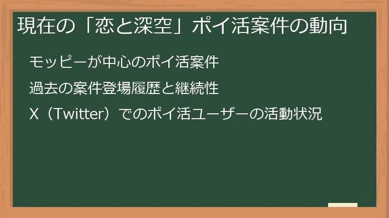 現在の「恋と深空」ポイ活案件の動向