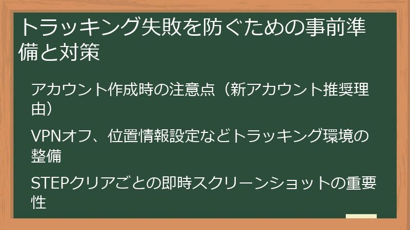 トラッキング失敗を防ぐための事前準備と対策