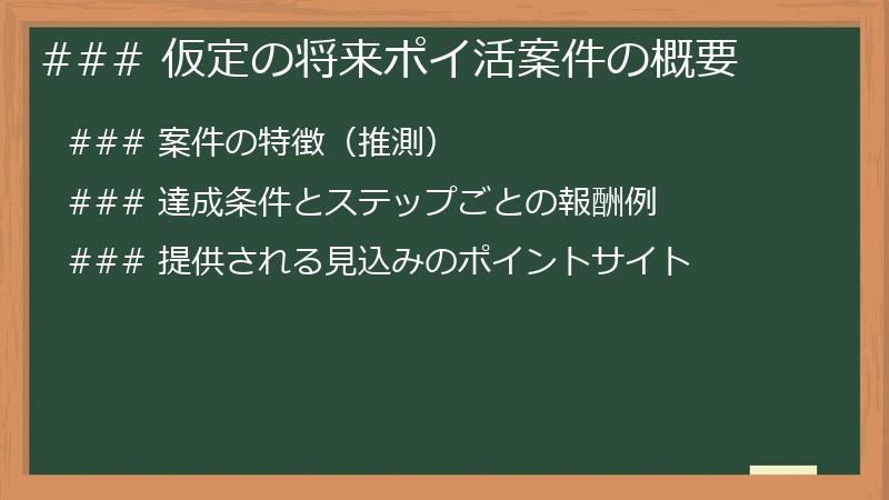 ### 仮定の将来ポイ活案件の概要