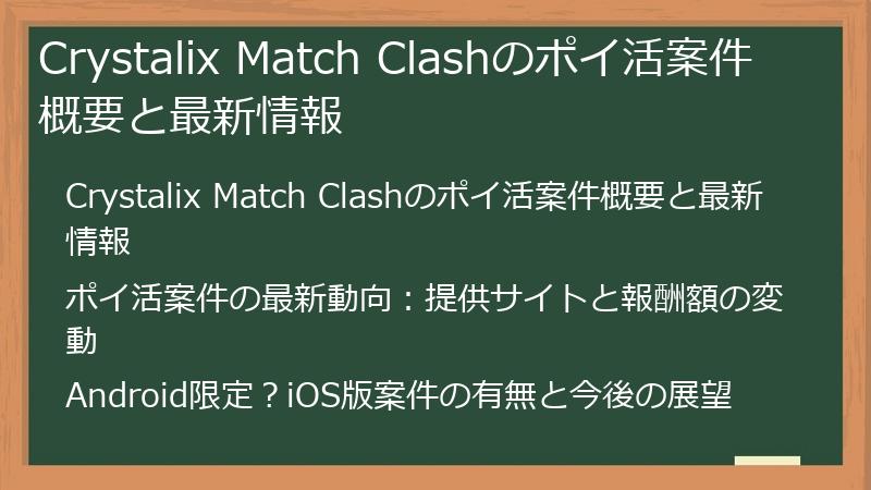 Crystalix Match Clashのポイ活案件概要と最新情報
