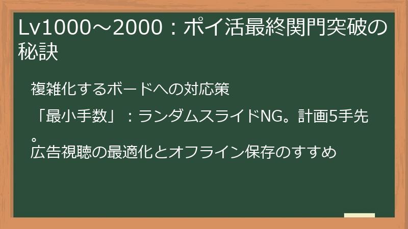 Lv1000～2000：ポイ活最終関門突破の秘訣