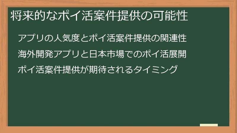 将来的なポイ活案件提供の可能性