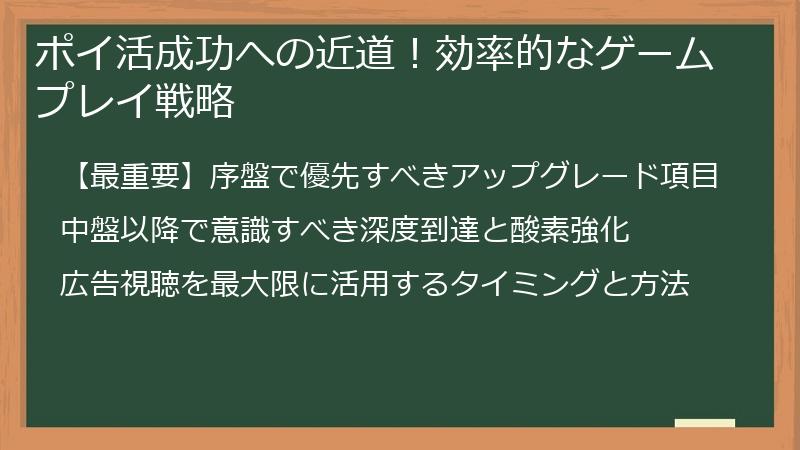ポイ活成功への近道！効率的なゲームプレイ戦略