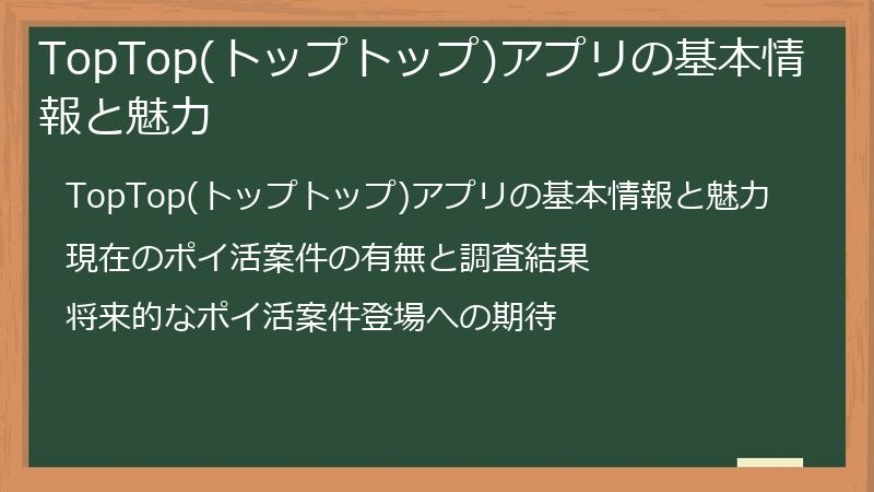 TopTop(トップトップ)アプリの基本情報と魅力