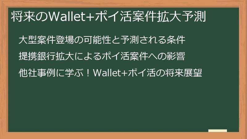 将来のWallet+ポイ活案件拡大予測